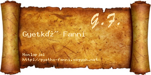 Gyetkó Fanni névjegykártya